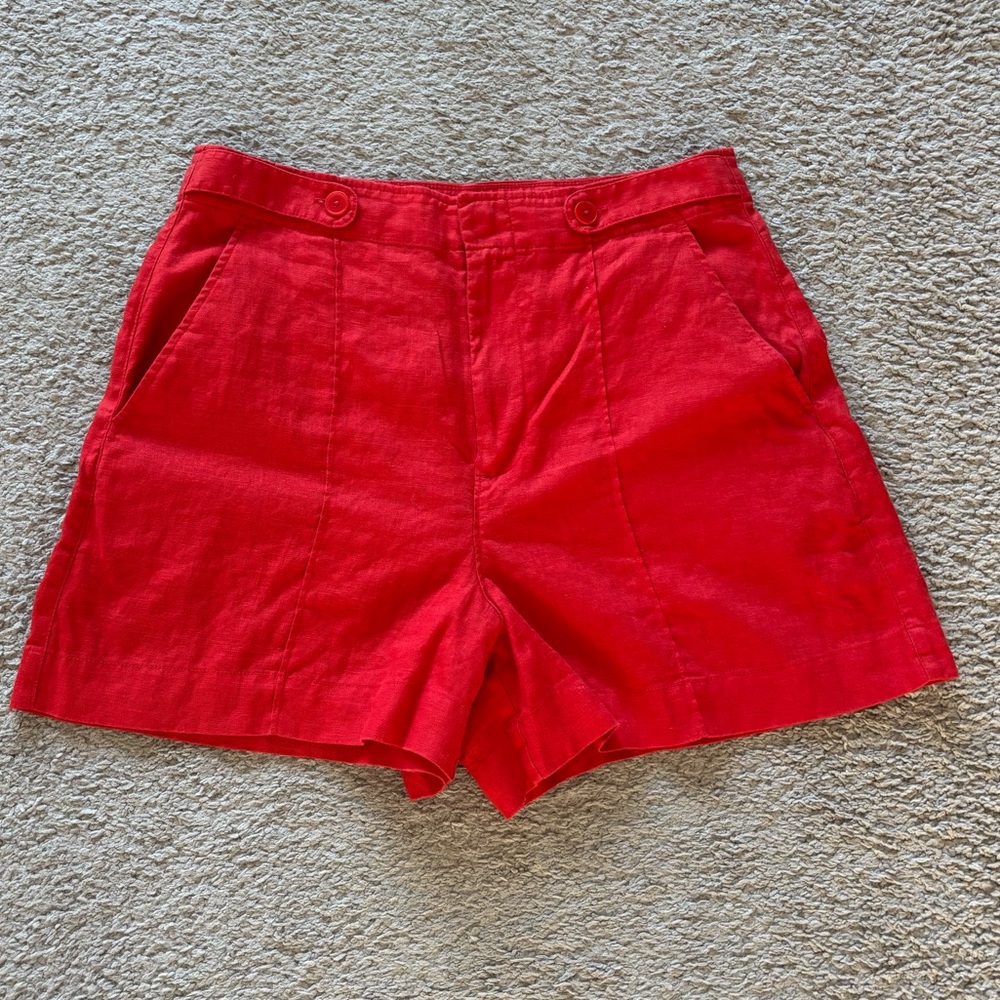 Madewell high waist linen shorts